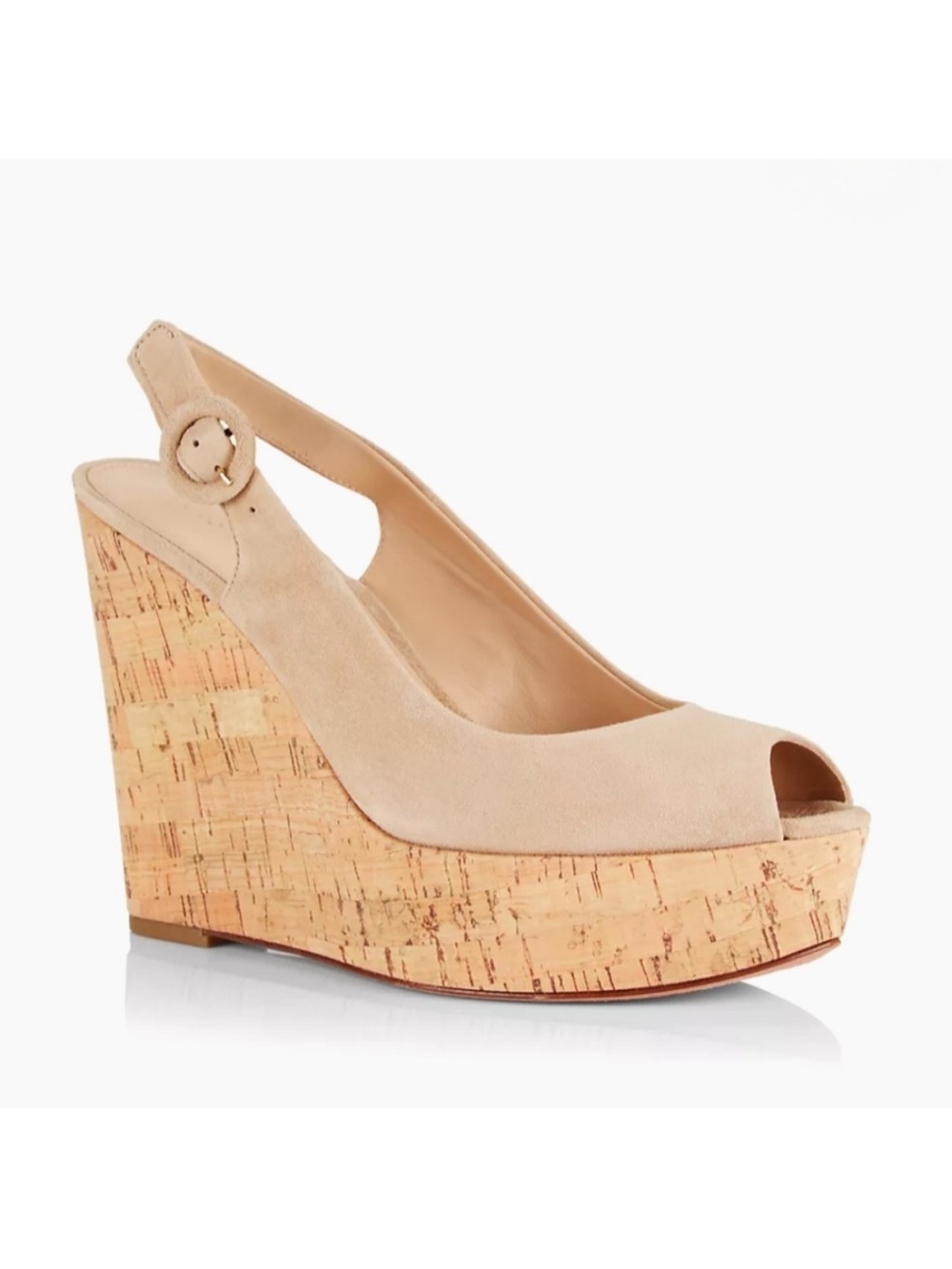 Veronica Beard Dali Suede Peep Toe Wedge Sandal 7.5